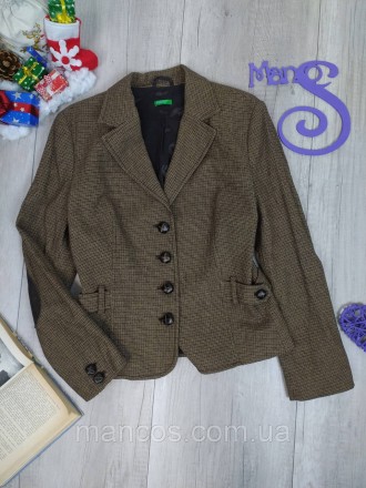 Стильный женский коричневый пиджак от Benetton. Этот изысканный элемент гардероб. . фото 3
