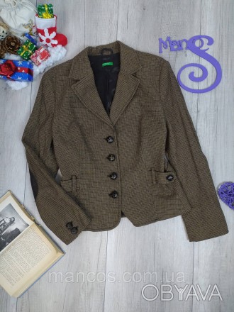 Стильный женский коричневый пиджак от Benetton. Этот изысканный элемент гардероб. . фото 1