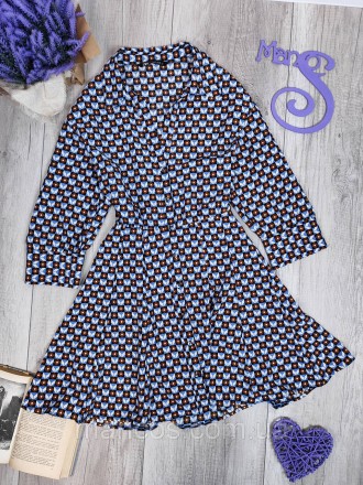 Уникальное женское мини-платье-рубашка от Zara с изысканным геометрическим принт. . фото 3