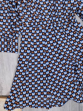 Уникальное женское мини-платье-рубашка от Zara с изысканным геометрическим принт. . фото 8
