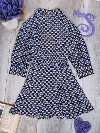 Уникальное женское мини-платье-рубашка от Zara с изысканным геометрическим принт. . фото 6