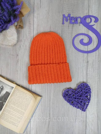 Теплая зимняя шапка в ярком оранжевом цвете станет отличным акцентом вашего зимн. . фото 2