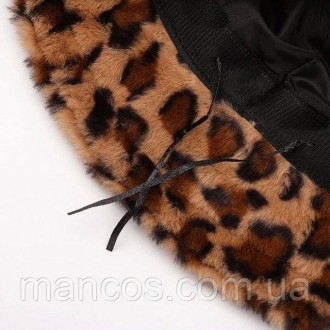 Женская меховая панама- мягкая, легкая, приятная на ощупь. Леопардовый принт на . . фото 6