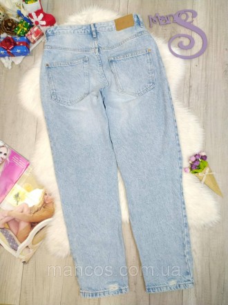 Стильные женские голубые джинсы от производителя Denim, с эффектом рваных мест, . . фото 5