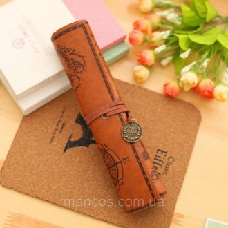 Оригинальный пенал-свиток для ручек и карандашей винтажный "Пиратская карта "
из. . фото 2