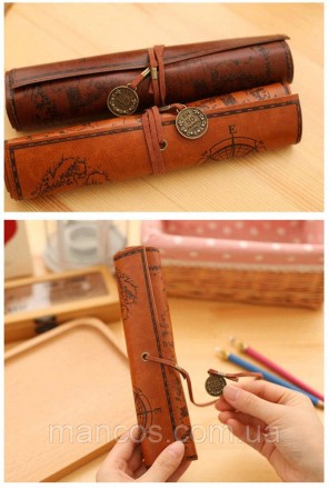 Оригинальный пенал-свиток для ручек и карандашей винтажный "Пиратская карта "
из. . фото 8