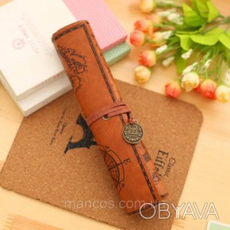 Оригинальный пенал-свиток для ручек и карандашей винтажный "Пиратская карта "
из. . фото 1