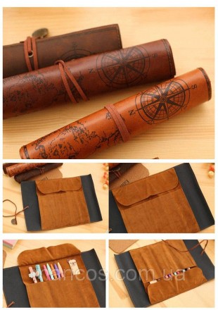 Оригинальный пенал-свиток для ручек и карандашей винтажный "Пиратская карта "
из. . фото 6