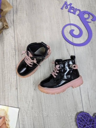 Демисезонные ботинки для девочки Канарейка выполнены из лакированной эко-кожи. 
. . фото 2