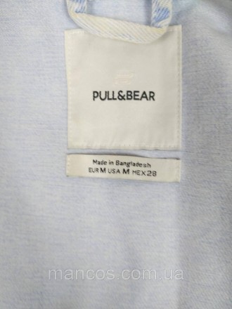 Короткий женский джинсовый пиджак Pull&Bear голубого цвета. Застежка-пуговицы. Р. . фото 8
