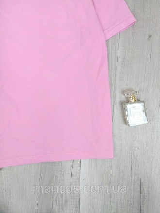 Женская розовая футболка-поло Polo by Ralph Lauren. Застежка-пуговицы, воротник-. . фото 7
