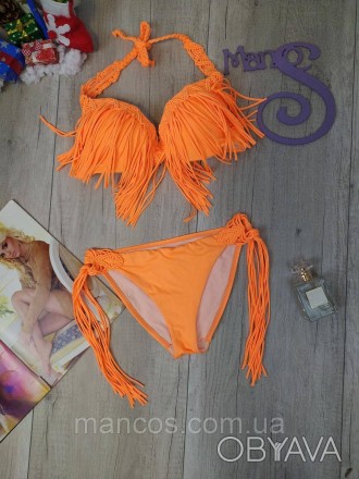 Женский раздельный купальник Toccata оранжевый, бикини на завязках.
Чашка украше. . фото 1