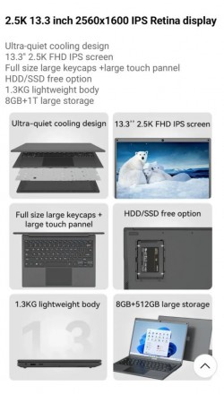 Ноутбук Adreamer LeoBook 13.3 2.5K UHD RAM 6GB SSD 256.
Легкий тонкий новый ноут. . фото 8