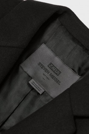 Черное пальто Zara / длинное, муржской современний крой. Длинний рукав,воротник.. . фото 6