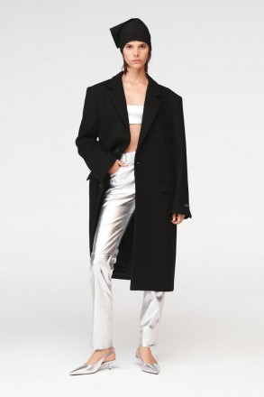 Черное пальто Zara / длинное, муржской современний крой. Длинний рукав,воротник.. . фото 2
