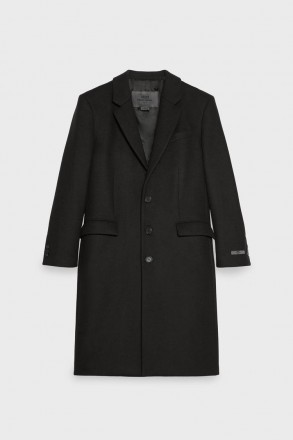 Черное пальто Zara / длинное, муржской современний крой. Длинний рукав,воротник.. . фото 4