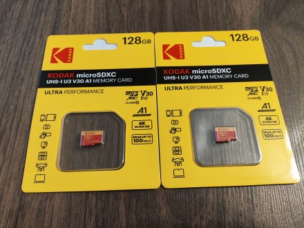 Карта пам'яті Kodak Class 10 microSDXC 128GB UHS-l U-3 V30 A1
Kарта нова о. . фото 2
