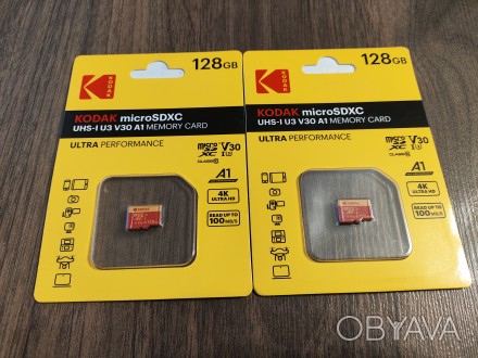 Карта пам'яті Kodak Class 10 microSDXC 128GB UHS-l U-3 V30 A1
Kарта нова о. . фото 1