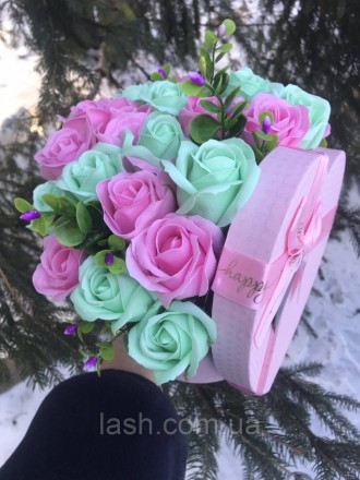 Букет з мильними трояндами. Букет на День Народження. Подарунок для коханої.
 У . . фото 3