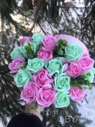 Букет з мильними трояндами. Букет на День Народження. Подарунок для коханої.
 У . . фото 1
