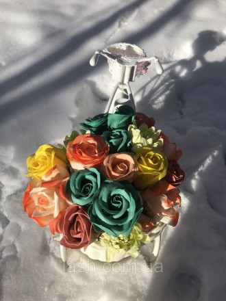Букет з мильними трояндами. Букет на День Народження. Подарунок для коханої.
 У . . фото 4