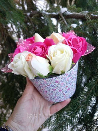 Букет з мильними трояндами. Букет на День Народження. Подарунок для коханої.
 У . . фото 4