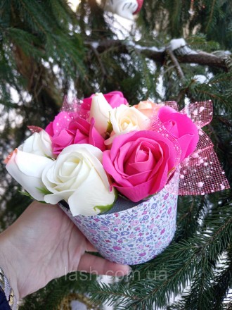 Букет з мильними трояндами. Букет на День Народження. Подарунок для коханої.
 У . . фото 3