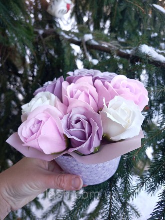 Букет з мильними трояндами. Букет на День Народження. Подарунок для коханої.
 У . . фото 10