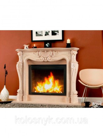 Каминная облицовка Браво Фантазия материал Botticino. Львов. фото 1