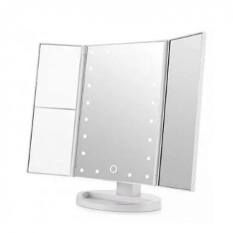 Тройное настольное косметическое складное зеркало с LED-подсветкой Superstar Mag. . фото 3