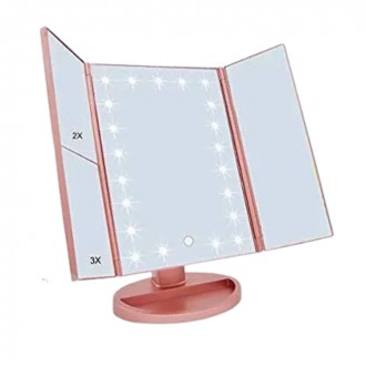 Тройное настольное косметическое складное зеркало с LED-подсветкой Superstar Mag. . фото 3