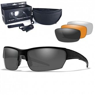 Армейские очки Wiley X WX SAINT Matte Black/ Grey + Clear + Light Rust - CHSAI06. . фото 2