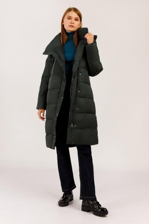 Длинная зимняя куртка Finn Flare с асимметричной застежкой на скрытую молнию и к. . фото 3
