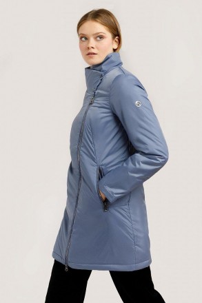 Удлиненная куртка женская демисезонная от финского бренда Finn Flare. Из гладког. . фото 5