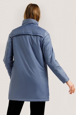 Удлиненная куртка женская демисезонная от финского бренда Finn Flare. Из гладког. . фото 4