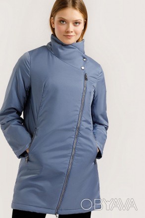 Удлиненная куртка женская демисезонная от финского бренда Finn Flare. Из гладког. . фото 1