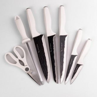 
Набор кухонных ножей на подставке 7 предметов
Набор кухонных ножей из нержавеющ. . фото 9
