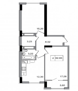 2-кімнатна квартира в ЖК Артвіль. 
Розташована на 10 поверсі 12-поверхового буди. . фото 7