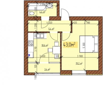Продаж 1 - кімнатної чорновоі квартири в новобудові ЖК Джерельний 
3 поверх 
заг. . фото 2