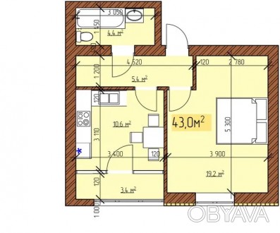 Продаж 1 - кімнатної чорновоі квартири в новобудові ЖК Джерельний 
3 поверх 
заг. . фото 1