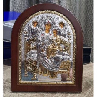 Всецарица Небесная 15х20см Божья Матерь серебряная икона
. . фото 2
