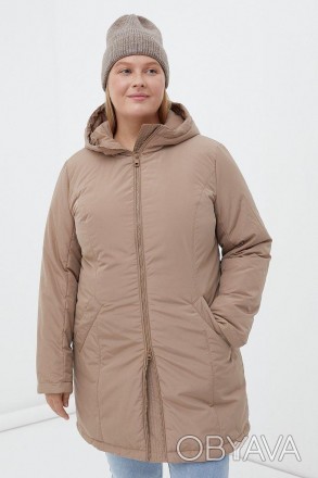 Утепленное пальто прямого кроя с капюшоном в casual стиле. Утеплитель - экологич. . фото 1