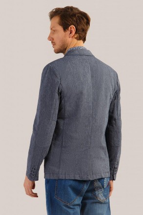 Летний мужской пиджак от финского бренда Finn Flare. Пиджак однобортный с прорез. . фото 4