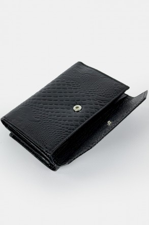Маленький кошелек из натуральной кожи от турецкого бренда Desisan черного цвета.. . фото 5