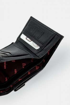 Маленький кошелек из натуральной кожи от турецкого бренда Desisan черного цвета.. . фото 8