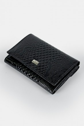 Маленький кошелек из натуральной кожи от турецкого бренда Desisan черного цвета.. . фото 3