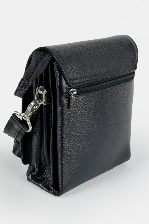 Мужская сумка-планшетка из натуральной кожи Desisan черного цвета. Удобная и ком. . фото 3