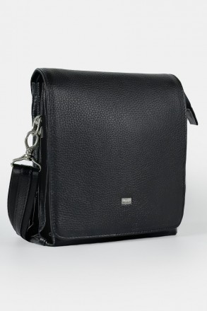 Мужская сумка-планшетка из натуральной кожи Desisan черного цвета. Удобная и ком. . фото 2