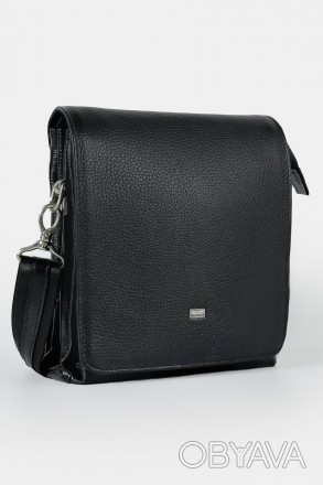 Мужская сумка-планшетка из натуральной кожи Desisan черного цвета. Удобная и ком. . фото 1
