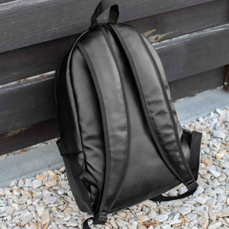 Стильный молодежный городской рюкзак TEST черный из эко кожи для повседневной но. . фото 11
